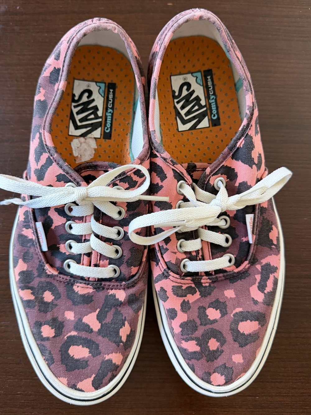 Vans Authentic Pink Black Leopard Animal Print Sneakers Women’s 9.5